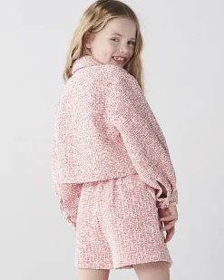 River Island Girls Boucle Crop Jacket Red Sale