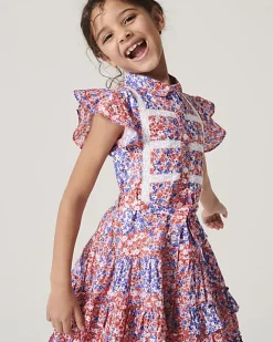 River Island Girls floral belted shirt dress Red Fashion