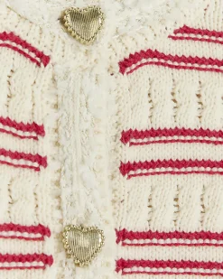 River Island Girls knit striped cardigan Red New