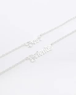 River Island Girls silver BFF necklaces Grey Fashion