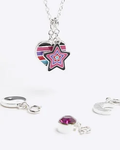 River Island Girls silver make your own charm necklace Grey Discount