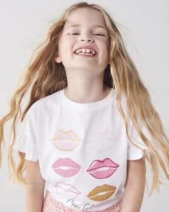 River Island Girls graphic frill t-shirt White Sale