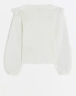 River Island Girls lace frill blouse White Fashion