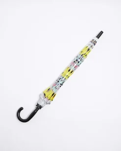River Island Girls leopard print umbrella Yellow New
