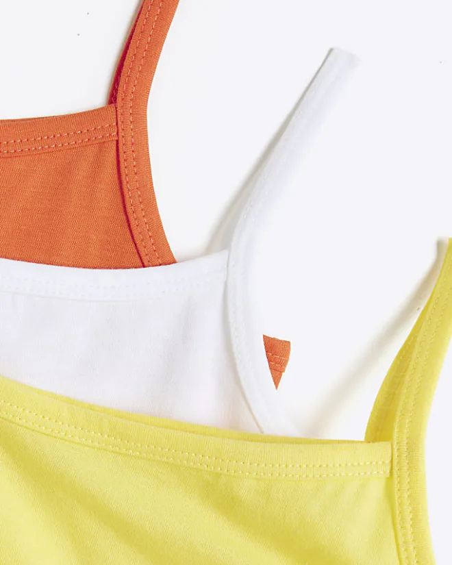 River Island Girls Vest 3 pack Yellow Fashion