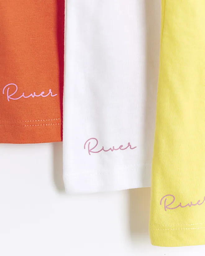 River Island Girls Vest 3 pack Yellow Fashion