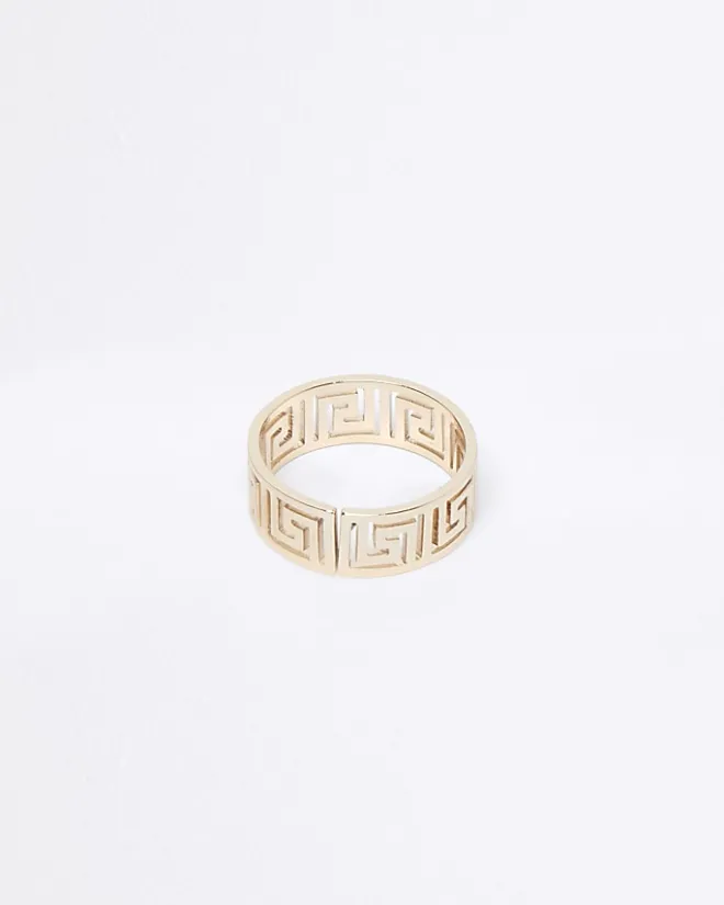 River Island Gold Aztec Cut out Ring Yellow Best