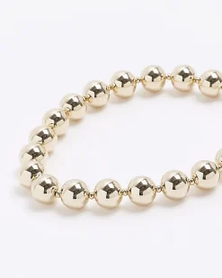 River Island Gold Ball Necklace Yellow Online