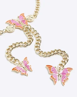 River Island Gold Butterfly Belly Chain Yellow Online