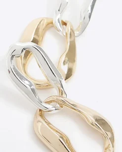 River Island Gold chain link drop earrings White Outlet