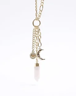 River Island Gold Charm Necklace Yellow Online
