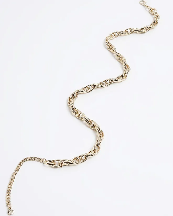 River Island Gold chunky chain link necklace Yellow Online