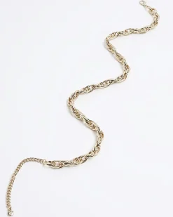 River Island Gold chunky chain link necklace Yellow Online