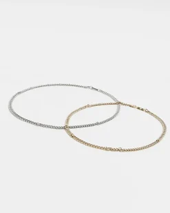 River Island Gold colour chain necklace multipack White New