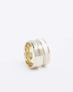 River Island Gold colour stainless steel rings multipack White Online