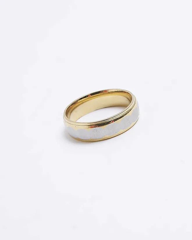River Island Gold colour stainless steel bubble ring Blue Best