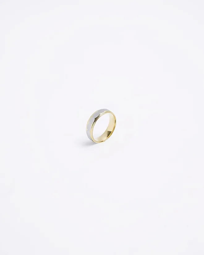 River Island Gold colour stainless steel bubble ring Blue Best