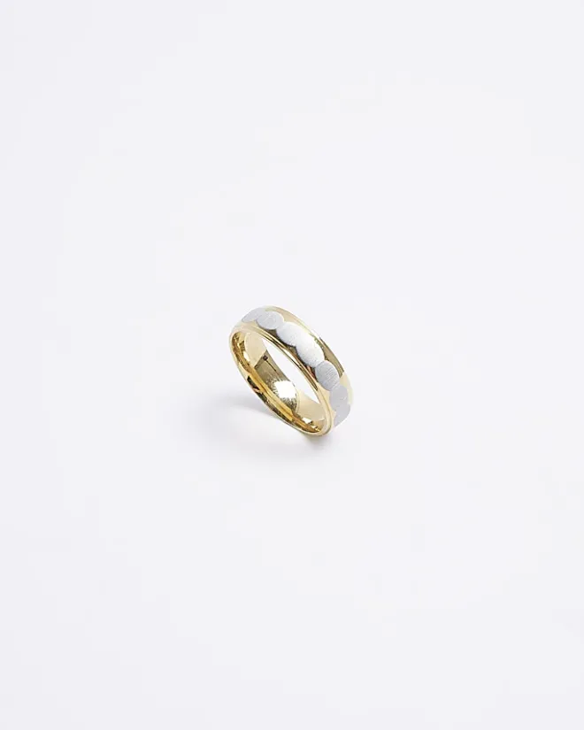 River Island Gold colour stainless steel bubble ring Blue Best