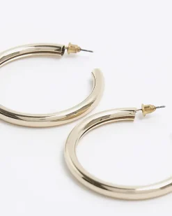 River Island Gold hoop earrings Yellow Hot
