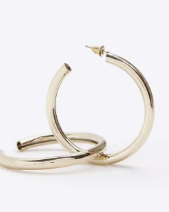 River Island Gold hoop earrings Yellow Hot