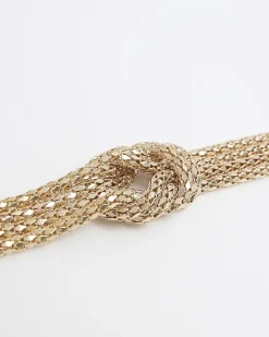 River Island Gold knot necklace Yellow Online