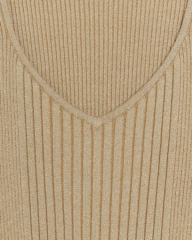 River Island Gold long sleeve jumper midi dress Yellow Hot
