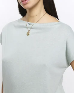 River Island Gold May Birthstone Heart Necklace Yellow Sale