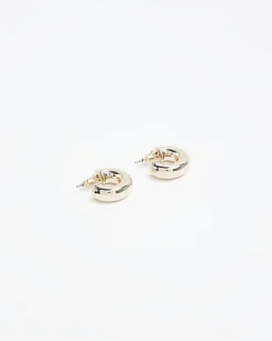 River Island Gold Mini Chunky Hoop Earrings Yellow Fashion