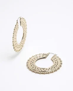 River Island Gold oversized hoop earrings Yellow Fashion