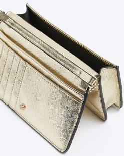 River Island Gold quilted chain cross body bag Yellow Hot