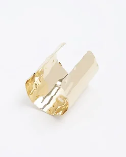 River Island Gold sculpted cuff bracelet Pink Fashion
