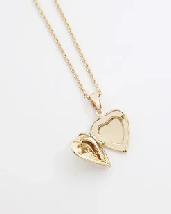 River Island Gold September Birthstone Heart Necklace Yellow Sale