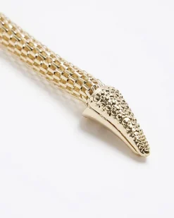 River Island Gold Snake Layering Necklace Yellow Hot