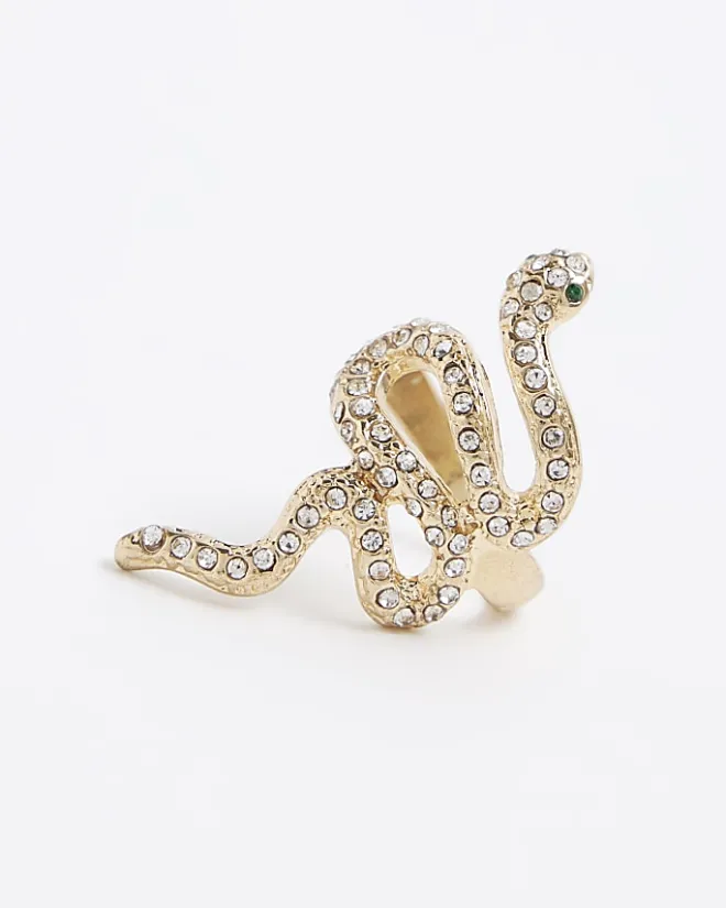 River Island Gold Snake Ring Yellow Outlet