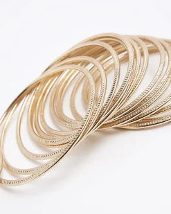 River Island Gold Stacking Bangle Bracelet Yellow Clearance