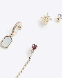 River Island Gold Star and Opal Ear Stack Multipack Yellow Fashion