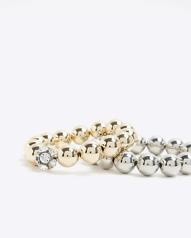 River Island Gold stretch bracelet multipack White Fashion