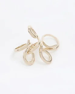 River Island Gold swirl rings multipack Yellow Fashion