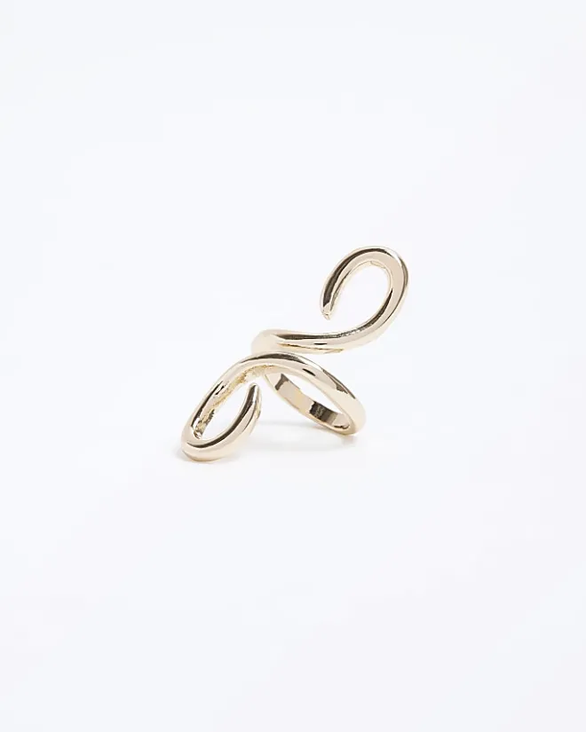 River Island Gold swirl rings multipack Yellow Fashion