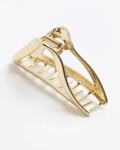 River Island Gold Triangle Hair Claw Yellow Fashion