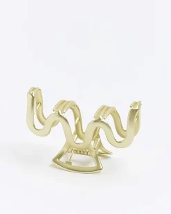 River Island Gold Wiggle Hair Claw Yellow Clearance