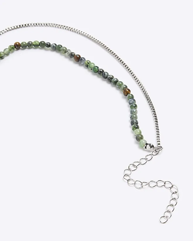 River Island beaded multirow necklace Green Clearance