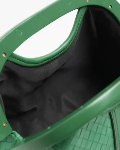 River Island embossed weave clutch bag Green Online