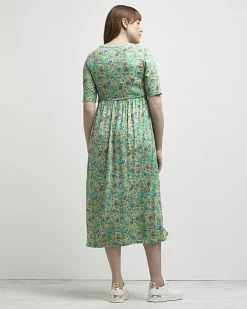 River Island floral maternity midi dress Green Online