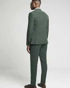 River Island linen slim fit suit trousers Green Outlet