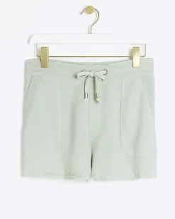 River Island lyocell drawstring shorts Green Fashion