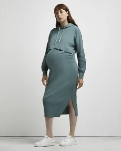 River Island maternity dress and jumper set Green Outlet