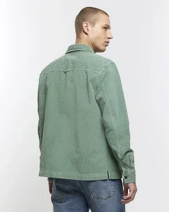 River Island regular fit corduroy overshirt Green Best