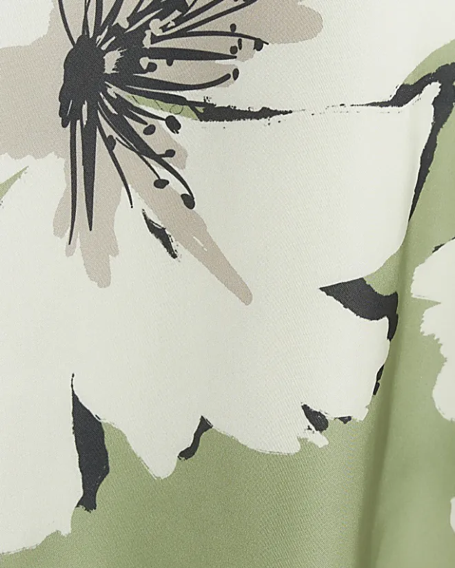 River Island regular fit floral short sleeve shirt Green Sale