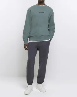 River Island regular fit graphic sweatshirt Green New